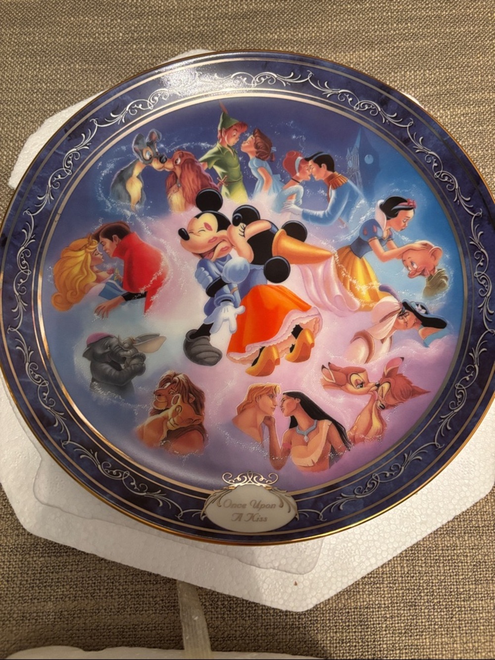 Bradford Exchange Disney 'Once Upon A Kiss' Collectible Plate